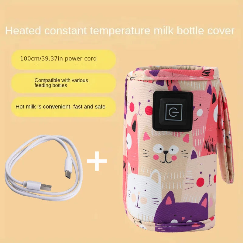 USB Milk Water Warmer Travel Stroller Insulated Bag Baby Nursing Bottle Heater Supplies for Outdoor Botella De Agua Para Niños